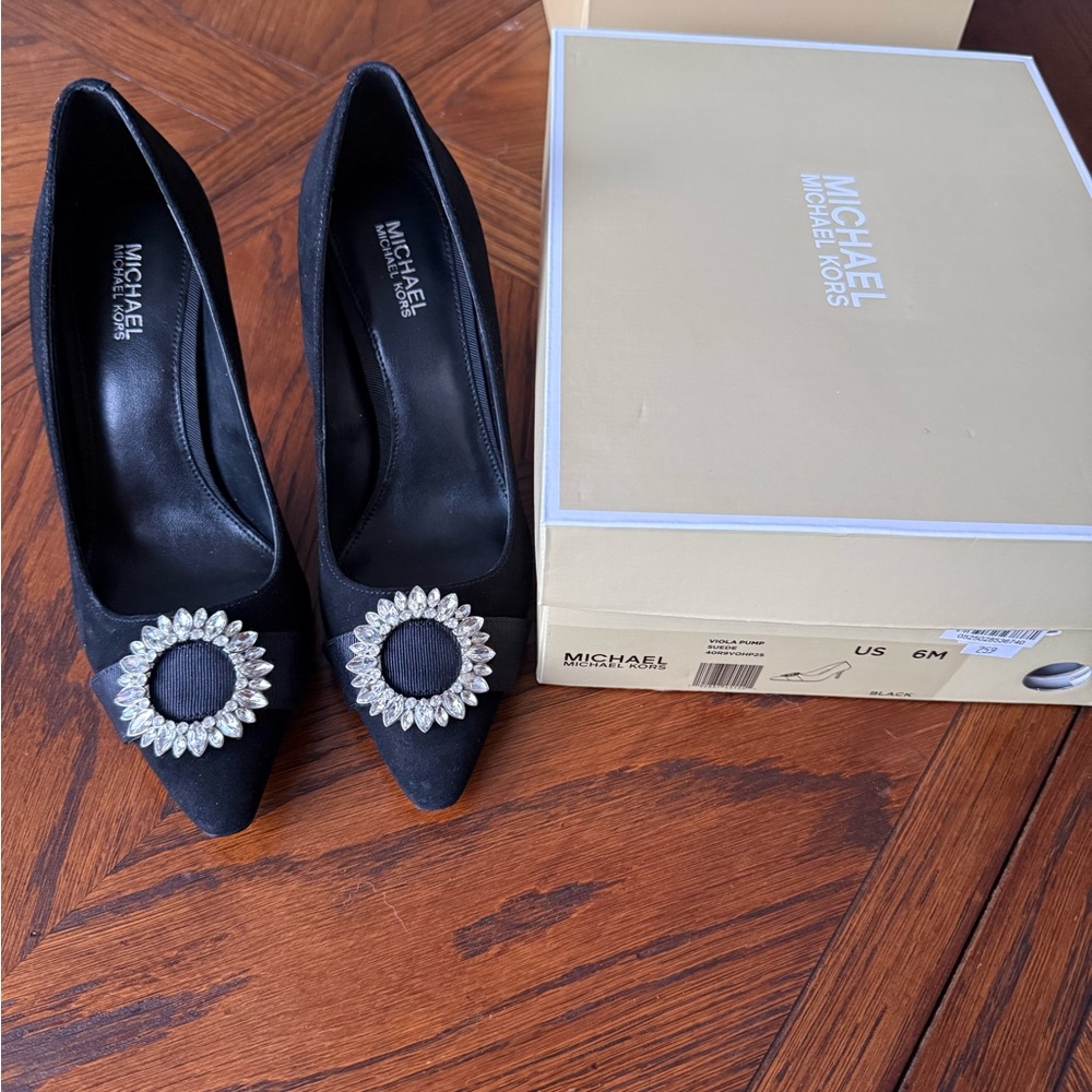 Michael Kors Black Suede Pumps - Picture 3 of 4